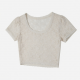 Sexy Y2K Lace Crop Top, Short Sleeve U-Neck Slim Fit T-Shirt, Going Out Clubwear Top
