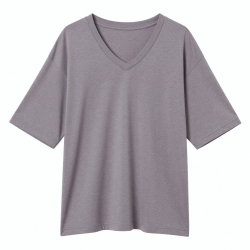 Tri Blend Half Sleeve T Shirts Fashion V Neck Oversized Loose Tops Solid Casual Basic Blouses