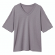 Tri Blend Half Sleeve T Shirts Fashion V Neck Oversized Loose Tops Solid Casual Basic Blouses