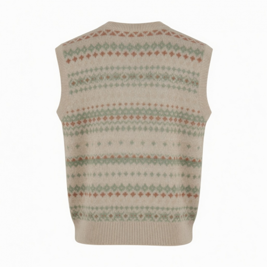& Sweater Vest Jacquard Design Knitwear Pullover Knitted Jumper Pullover Knit Top Sweater Vest Reorder rate