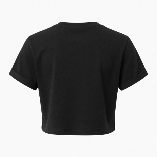 Round Neck Casual Workout Yoga Tees Short Sleeve Solid Cropped Cotton Crop Top T-Shirts