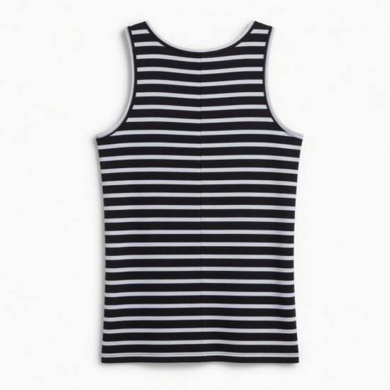 Classic Stripe tank Tops Casual Top tank Clothing Summer Black and White tank Top