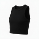 Cropped Solid T-shirt Tank Top Seamless Streetwear Stretch Rib Knit Sleeveless Casual Tank Top Reorder rate