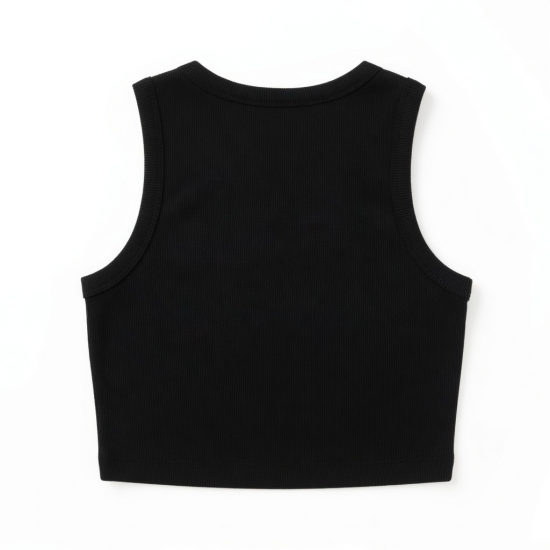 Cropped Solid T-shirt Tank Top Seamless Streetwear Stretch Rib Knit Sleeveless Casual Tank Top Reorder rate