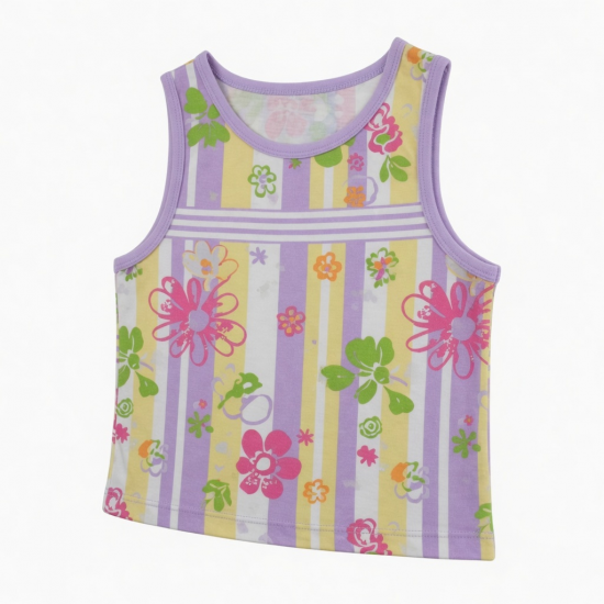 Floral Charm Summer Fashion Casual Letter Printed Sleeveless Y2k Striped Tank Top