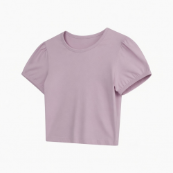 Certified2026 Baby Tee T-shirts Crop Top Puff Rhinestone Plain Sexy Fitted Thin Blank Shirt for Woman Lower