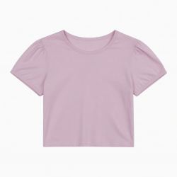 Certified2026 Baby Tee T-shirts Crop Top Puff Rhinestone Plain Sexy Fitted Thin Blank Shirt for Woman Lower