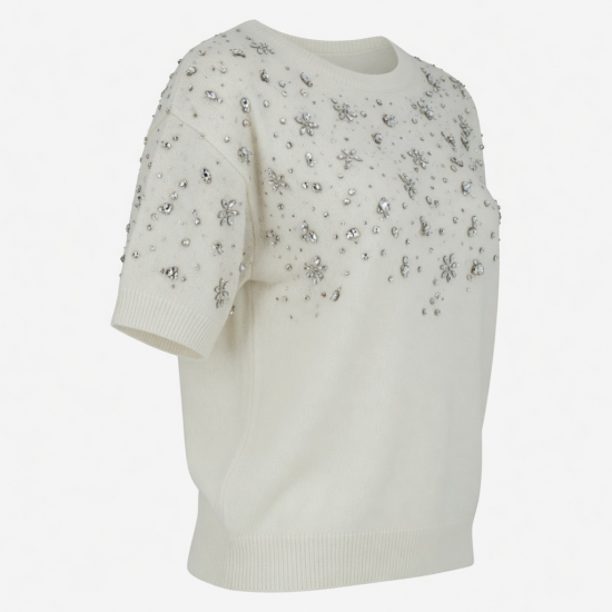 Rhinestones Tops Diamonds Tshirts Knitted Tops