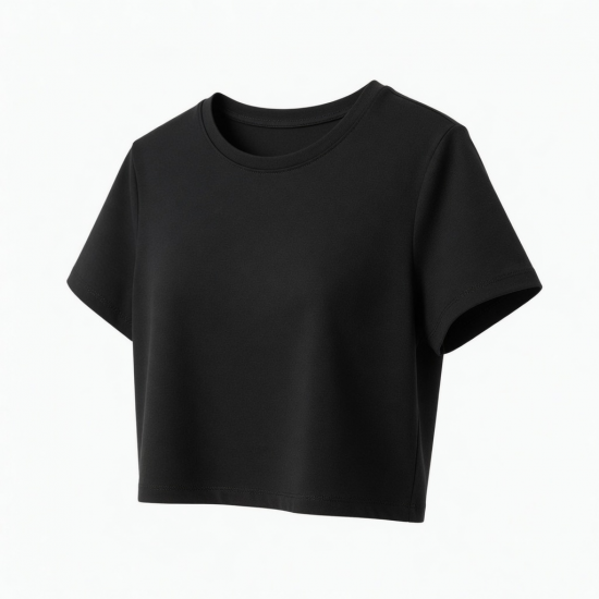 Casual Summer Crop Top Solid Short Sleeve Workout Crop Blouse Tee T-Shirt Print Plus Size Tee