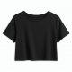 Casual Summer Crop Top Solid Short Sleeve Workout Crop Blouse Tee T-Shirt Print Plus Size Tee