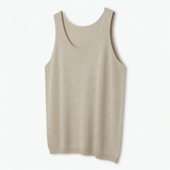 Loose Fit Tank Tops Casual Plus Size Summer Sleeveless Tees Dressy Blouse made of Knitted Fabric
