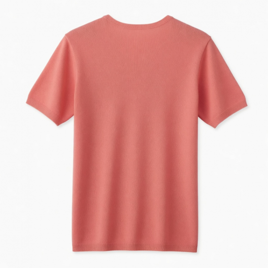 Summer V-neck Short Sleeve T-shirt Fashion Lady Tops Knitwear Solid Color Casual T-shirt