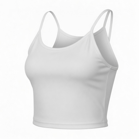 Tees Polyester Crop Top Blank Plain Sexy Slim Fitted Tank Top Lady Casual T-shirts