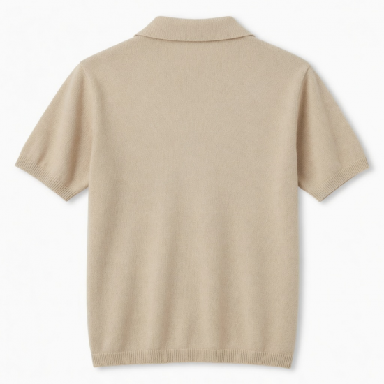 Comfortable Solid Lapel V Neck Cotton Knit Pullover Shirt Casual Short Sleeve Sweaters Tops Classic Design