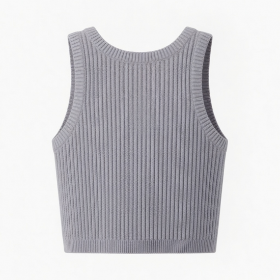 Summer Cropped Breathable Knit Ribbed Tank Tops