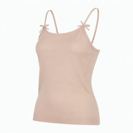 Tops Sleeveless Spaghetti Strap Camisole Double Padded Push up Knitted Vest Breathable Soft Summer Ice Silk