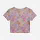 Floral Charm Summer Y2K Short Sleeved Round Neck Slim Fit Casual Short T-shirt Crop Top