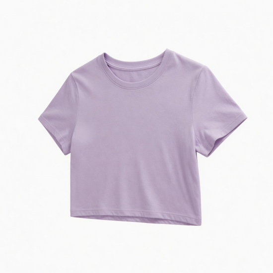 Basic Short Sleeve Crop T Shirt Top Y2K Clothes Workout Tops Summer Shirt for Plus Size Breathable Reorder