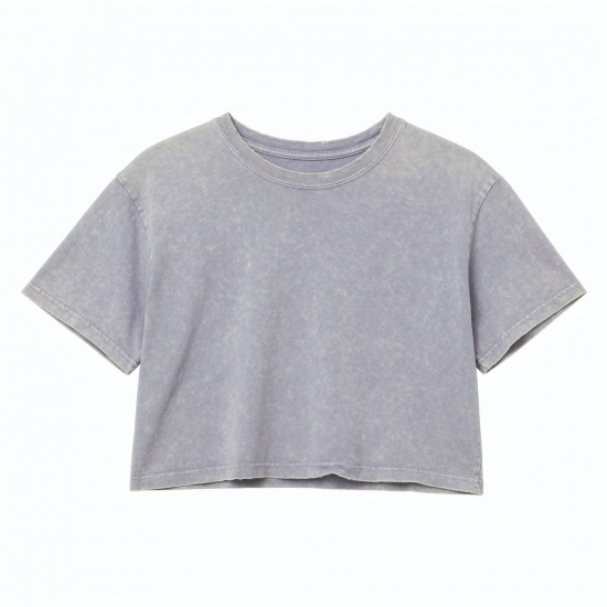 Acid Wash Vintage Cut Cotton T-shirt Crop Top Hot Sexy Girl T-shirts Tee Cropped T-shirt Streetwear Lower