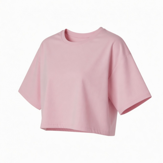 Cotton Oversize Blank Plain White Lose Fitting Crop Top t Shirts Athletic Spandex Baby pink Gym Cropped Tee