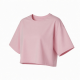 Cotton Oversize Blank Plain White Lose Fitting Crop Top t Shirts Athletic Spandex Baby pink Gym Cropped Tee