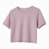 Summer Casual Solid Knitted Cotton Crop Top Short Sleeve T-Shirt with Anti-Pilling and Digital Printing$20