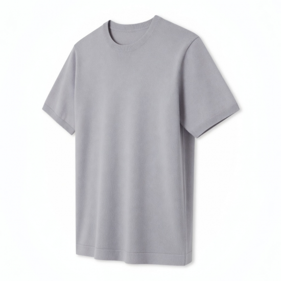 Byval Direct Knitted Regular Summer Short Sleeve O Neck t Shirts Breathable Soft Tops for