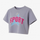 Y2K T-Shirt Sport Crop Top Cotton T-Shirt Printing and Embroidered Womans Clothing