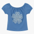 Supply Tops Blue Rhinestone Flower Tee Tops Girls Short Sleeve Off Shoulder Shirts