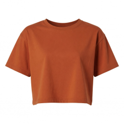Design Solid Crop Top Short-sleeved Cotton Loose Fit Boxy Tee Spice Girl High Waist T-shirt
