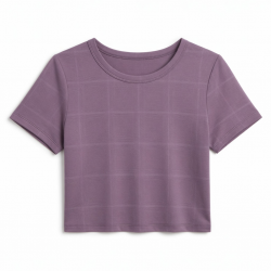 Check Top Modal Spandex Elasticity Woman T-shirt Solid Plaid Soft Crop T Shirt T-shirts for