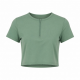 Slim Fit Crop Top T-Shirts Solid Color Casual Stylish Eco-Friendly Zip up Lightweight Breathable T-shirts