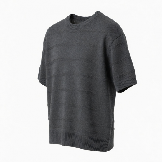 Solid Breathable Short-sleeved Knitted Streetwear Top