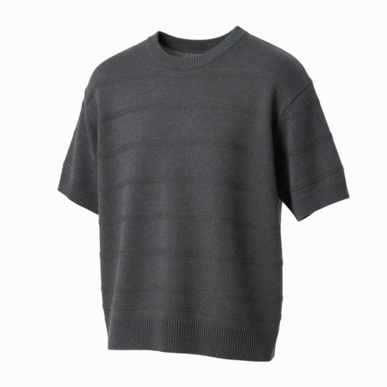 Solid Breathable Short-sleeved Knitted Streetwear Top