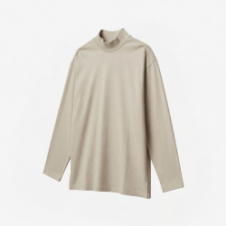 Casual Slim Mock Neck Top Oversized Soft Cotton Daily Casual Tops