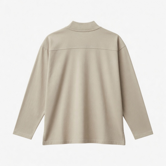 Casual Slim Mock Neck Top Oversized Soft Cotton Daily Casual Tops